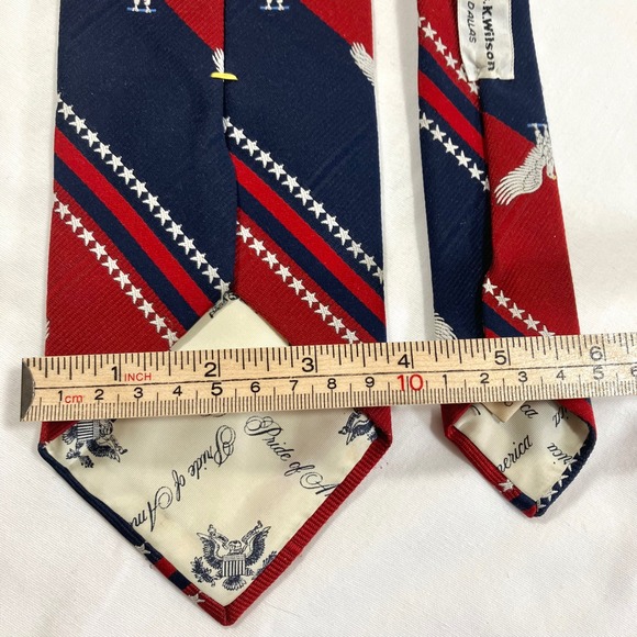 American Bicentennial Eagle Striped Necktie Limited Edition 1776 1976 - Picture 3 of 5
